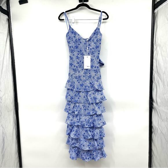 NWT Likely Arielle Tiered Midi Dress in Blue - Picture 2 of 5